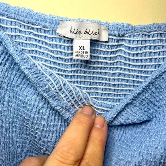 White Birch Bubble sleeve scrunched bodice top Size XL - Picture 5 of 5